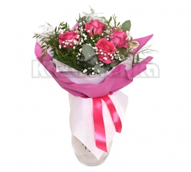 Buket - Ciklama ruže sa dekoracijom