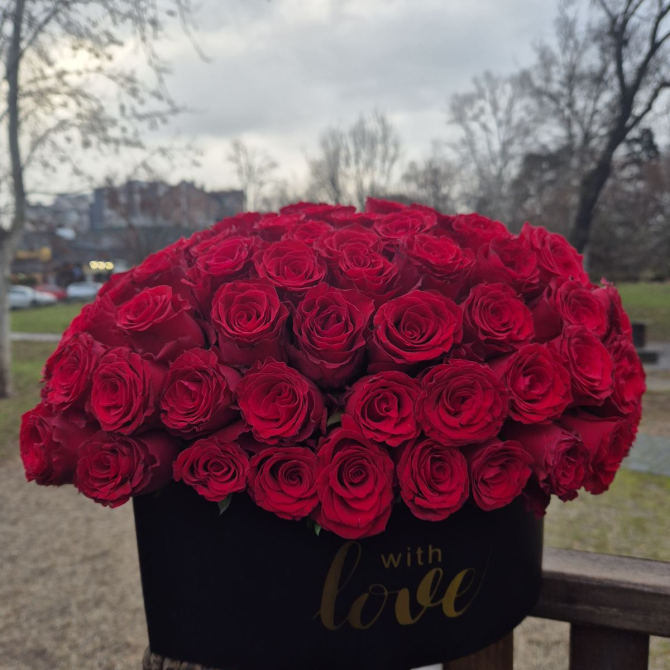 Srce - 101 ruža u kutiji