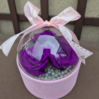 Dehidrirane ruže u kutiji - ljubičasta