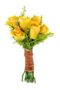 Bidermajer - Žute ruže i Soldago