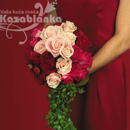 Bidermajer - Ruže sa visećim zelenilom